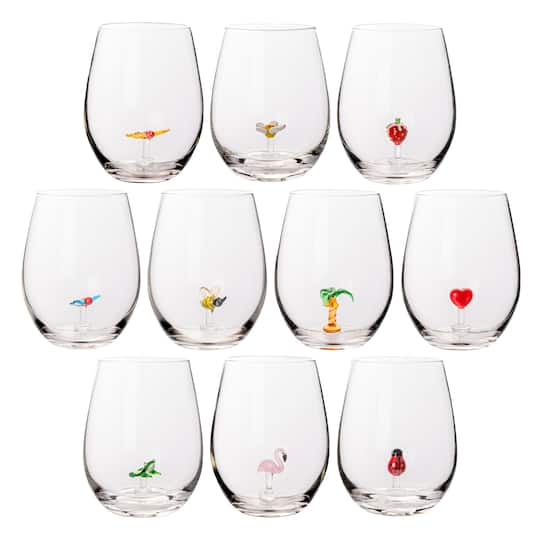 Hello Honey® 4.75" Round Stemless Wine Glass Set